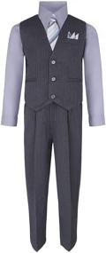 img 3 attached to 👔 S.H. Churchill &amp; Co. Boys 6 Piece Vest and Pant Set with Shirt, Long Tie, Bow Tie, and Hanky - Available in Various Colors