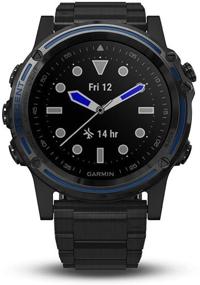 img 3 attached to Серый сапфирный дайв-компьютер Garmin Descent Mk1, размером с часы, с поверхностным GPS и фитнес-функциями, включает в себя браслет из диамантоподобного углеродного покрытия (DLC) титана.