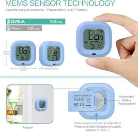 img 3 attached to 🌡️ ORIA Wireless Thermometer Hygrometer: Mini Bluetooth Indoor Temperature Humidity Sensor with APP Alerts, Free Data Export for Home - Blue