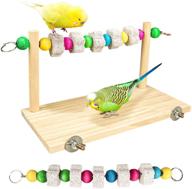 s-mechanic wooden bird cage platform with chew toys, lava ledge blocks - ideal for small or medium parrots, parakeets, finch, mini macaws, lovebirds logo