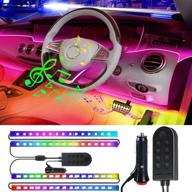 🚗 enhance your ride with interior car lights: car led strip lights with 60 leds, 9 colors changing, music sync dance, and decorative atmosphere glow neon lighting kit logo