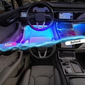 img 2 attached to 🚗 Enhance Your Ride with Interior Car Lights: Car LED Strip Lights with 60 LEDs, 9 Colors Changing, Music Sync Dance, and Decorative Atmosphere Glow Neon Lighting Kit