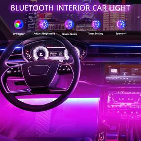 img 3 attached to 🚗 Enhance Your Ride with Interior Car Lights: Car LED Strip Lights with 60 LEDs, 9 Colors Changing, Music Sync Dance, and Decorative Atmosphere Glow Neon Lighting Kit