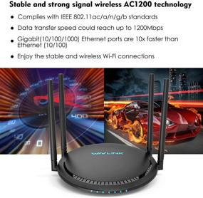 img 2 attached to WAVLINK AC1200 WiFi Router -1200Mbps Dual Band Gigabit (5GHz+2