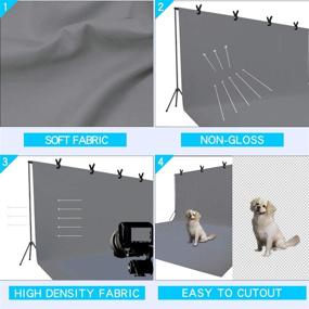 img 3 attached to 📸 ISSUNTEX 9X15 ft Polyester Background Backdrop for Photo Studio, Collapsible High Density Screen Ideal for Video Photography and Television - Gray