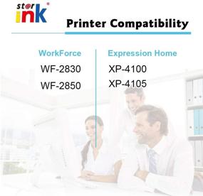 img 3 attached to 🖨️ Starink Remanufactured Ink Cartridge Set for Epson 212 XL 212XL: XP-4100 XP-4105 WF-2830 WF-2850 Printer (1 Black, 1 Cyan, 1 Magenta, 1 Yellow)