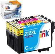 🖨️ starink remanufactured ink cartridge set for epson 212 xl 212xl: xp-4100 xp-4105 wf-2830 wf-2850 printer (1 black, 1 cyan, 1 magenta, 1 yellow) logo