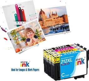 img 1 attached to 🖨️ Starink Remanufactured Ink Cartridge Set for Epson 212 XL 212XL: XP-4100 XP-4105 WF-2830 WF-2850 Printer (1 Black, 1 Cyan, 1 Magenta, 1 Yellow)