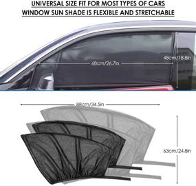 img 3 attached to Premium 2-Pack Car Window Shade: Universal Mesh Sun Protection for Child, Kid, and Pet - Elasticized & Breathable Design for Side Windows