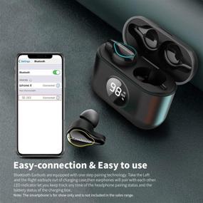 img 1 attached to 🎧 Беспроводные наушники Aenloud True Wireless Bluetooth 5.0: Водонепроницаемые вкладыши с 3D стереозвуком | 45 часов воспроизведения | Шумоподавляющий микрофон | Мини-зарядный футляр | USB-C | Спортивные (черные)