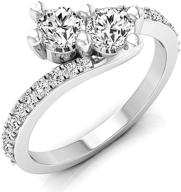 💍 dazzlingrock collection 1.00 ctw 14k gold round white diamond ladies bypass style bridal engagement ring - two stone, 1 ct logo