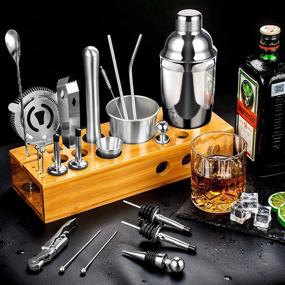 img 3 attached to 🍹 Stusgo 22-Piece Cocktail Making Set with Bamboo Stand - Home Bartender Mixing Kit, 24 oz Bar Tools - Professional Drinkware Tools for Christmas