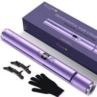 🔥 bestope 2 in 1 hair straightener and curler: tourmaline ceramic iron with adjustable temperature, detachable power cord - ultimate hair styling tool (1 count) logo