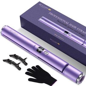 img 4 attached to 🔥 Bestope 2 in 1 Hair Straightener and Curler: Tourmaline Ceramic Iron with Adjustable Temperature, Detachable Power Cord - Ultimate Hair Styling Tool (1 count)