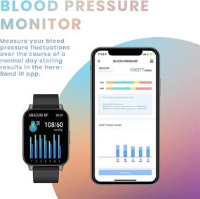 img 2 attached to Yussa Smart Watch 2021 - Blood Pressure Monitor, Blood Oxygen SpO2, Heart Rate, Sleep Monitor - No Phone Needed - IP67 Waterproof - Fitness Tracker for Women and Men (Black)