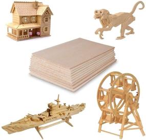 img 2 attached to LinaLife 20pcs Balsa Wood Sheets for Crafts and DIY Projects