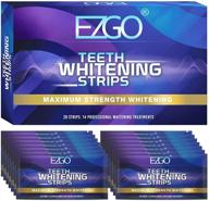 🦷 ezgo teeth whitening strips - 28 non-sensitive white strips teeth whitening kit, 14 sets fast-result tooth whitener to remove stains from smoking, coffee, wine - gentle and safe logo