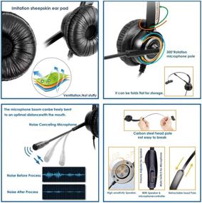 img 1 attached to VoiceJoy Wired Telephone Headset with Microphone for Cordless Phones - 2.5mm Jack Compatible with DECT Phones: Grandstream, Cisco, Linksys SPA, Zultys, Gigaset-Mono