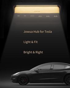 img 2 attached to Enhance Your Tesla Model 3 / Model Y DashCam with JOWUA USB Hub + LED Light: A Smart Sensor LED Solution for Sentry Mode Reader (USB-C + USB-A) in Brown / Wood