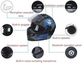 img 1 attached to 🏍️ FreedConn BM22: Waterproof Bluetooth Motorcycle Helmet with Dual Visors & Intercom for 6 Riders