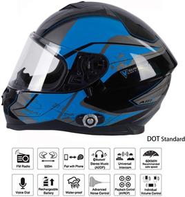 img 2 attached to 🏍️ FreedConn BM22: Waterproof Bluetooth Motorcycle Helmet with Dual Visors & Intercom for 6 Riders