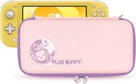 🐰 geekshare cute bunny plug case - portable slim travel carryng case for nintendo switch lite, fits switch lite & game accessories, with removable wrist strap logo