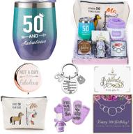 🎉 50th birthday surprise: unveiling 6 special & unique gifts for mom, sister, best friend, wife, grandma, coworker! funny wine, mirror, socks, jewelry, makeup bag, keychain logo