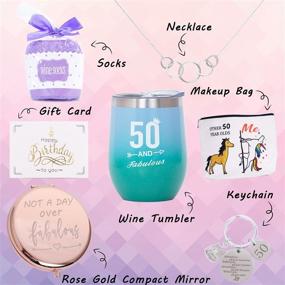 img 2 attached to 🎉 50th Birthday Surprise: Unveiling 6 Special & Unique Gifts for Mom, Sister, Best Friend, Wife, Grandma, Coworker! Funny Wine, Mirror, Socks, Jewelry, Makeup Bag, Keychain