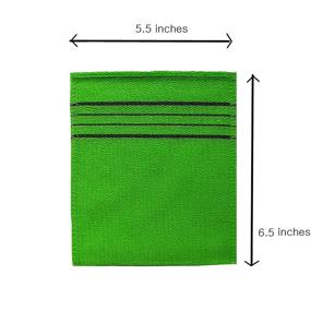 img 1 attached to NOPIGO Korean Exfoliating Mitt Washcloth Set - 4pcs | Korean Body Scrub Italy Towels (2 Green + 2 Red)