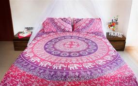 img 4 attached to 🐘 Vibrant Pink Elephant Mandala Bedding Set: Pillow Covers, Wall Tapestry, Blanket, Picnic Throw - Queen Size Purple Boho Bedspread for Bedroom