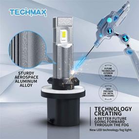 img 3 attached to 🔦 Улучшение видимости: TECHMAX 880 Светодиод ксеноновый белый 6000K, 2800LM, 60W, лампа для тумановых фар, 893 890 899 - набор из 2 шт.