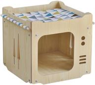 🐱 s-lifeeling wooden cat house with hammock: stackable, collapsible hideout for cats and rabbits - spliceable, climbing combination for kitty cubes and bunny rooms logo