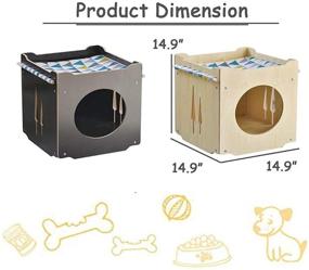 img 1 attached to 🐱 S-Lifeeling Wooden Cat House with Hammock: Stackable, Collapsible Hideout for Cats and Rabbits - Spliceable, Climbing Combination for Kitty Cubes and Bunny Rooms