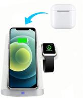 🔌 беспроводная зарядная станция для нескольких устройств: apple watch, airpods, samsung, iphone и устройства с сертификатом qi - быстрая зарядка qi для удобного использования. логотип