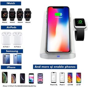 img 3 attached to 🔌 Беспроводная зарядная станция для нескольких устройств: Apple Watch, AirPods, Samsung, iPhone и устройства с сертификатом Qi - быстрая зарядка Qi для удобного использования.