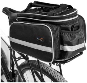 img 4 attached to 🚲 Disconano Waterproof Multi-Function Excursion Cycling Bike Rear Trunk Bag with Rainproof Cover - Carrying Luggage Package Rack Panniers