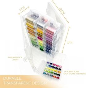 img 3 attached to 🗂️ The Kohler Transparent Portable Double Sided Organizer: 48 Adjustable Compartments + 2 Bobbin Boxes - Ideal for efficient storage and organization