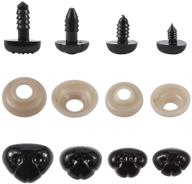 🔴 100 sets of craftdady black plastic safety noses with washers for diy doll toys, puppet, and plush animal making logo