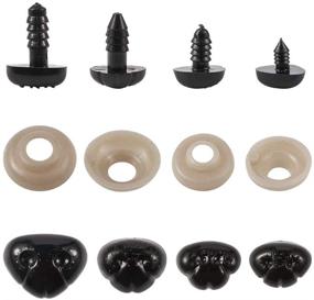 img 4 attached to 🔴 100 Sets of Craftdady Black Plastic Safety Noses with Washers for DIY Doll Toys, Puppet, and Plush Animal Making