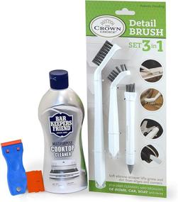 img 4 attached to 🧼 Keep Your Cooktop Sparkling with Bar Keepers Friend 3-in-1 Detail Cleaning Brush Set and Safe Plastic Scraper