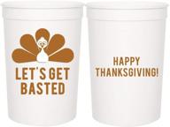 thanksgiving party cups lets basted logo