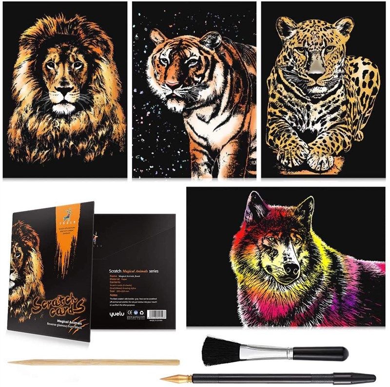 scratch adults rainbow painting scratchboard crafting 로고