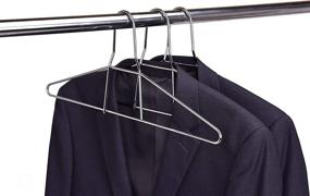 img 3 attached to 🔒 Ultra-Sturdy Anti-Theft Metal Coat Hangers: Quality Hangers (30) - Supports 200LB, Polished Chrome, Closed Loop Suit Hangers