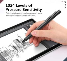 img 3 attached to ✏️ MoKo Stylus Pen Compatible with Surface - Precise 1024 Pressure Points, Tilt Sensitivity, Long Battery Life - Black