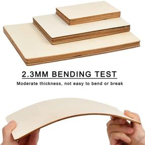 img 2 attached to 15 Pack of Unfinished Wooden Sheets in 3 Sizes - Basswood Craft Supplies for DIY Art, Decoration, Puzzles, Models, School, Home, Office - Thin Natural Rectangle Wood Blanks, 2.3mm Thickness