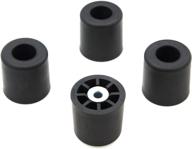 4 large round cylinder rubber feet | 1.375" h x 1.375" d | made in usa | ideal for furniture, sofas, tables, chairs, desks, and other large items logo