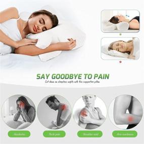 img 1 attached to 🌙 Adjustable Contour Memory Foam Pillow with Orthopedic Neck Support for all Sleep Positions - Including Stomach, Back, and Side Sleeper, Relieve Shoulder Pain - includes 2 Pillowcases