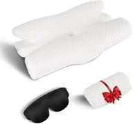 🌙 adjustable contour memory foam pillow with orthopedic neck support for all sleep positions - including stomach, back, and side sleeper, relieve shoulder pain - includes 2 pillowcases logo