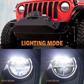 img 3 attached to Pair of 7-Inch LED Headlights with Cree Chips, High/Low Beam, DOT Approved, H6024 Compatible with J-eep Wrangler JK LJ TJ CJ