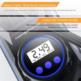 img 3 attached to 🚗 AstroAI Air Compressor Tire Inflator: Portable 12V DC Auto Pump with Digital Pressure Gauge, Emergency LED Light - Ideal for Car, Bicycle, Balloons, and More!